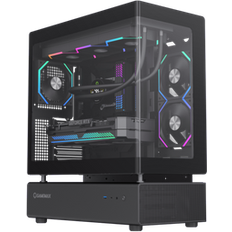 GameMax N80 Black Mid Tower Tempered Glass Case with 6 x 120mm PWM ARGB