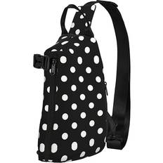 Prickiga Handväskor EdWal Polka Dots Print Backpack - Black/White