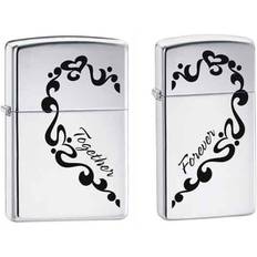 Lighters Zippo "Together Forever" His & Hers 2 Piece Lighter Set, Chrome, 0465