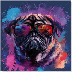 Polished Splash Guards Warren Reed Vibrant Pug in Sunglasses Splash Guard 60cm