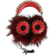 Dolce & Gabbana Red Gold Crystal Fur Headset Audio AUX