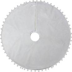 Christmas Tree Skirts Northlight 48" White Christmas Tree Skirt with a Pom Pom Border Christmas Tree Skirt