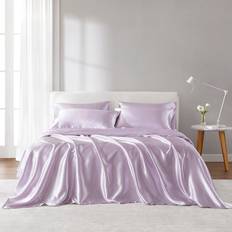 Madison Park Satin Luxury Set 6 Pcs - Lilac Bed Sheet Purple (274.32x)