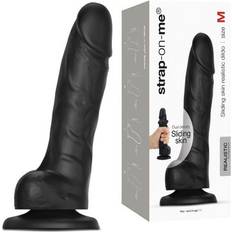 Strap-on-Me Sliding Skin Realistic Dildo Black M 5.2 Inch