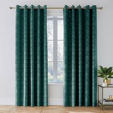Gardiner & Tillbehör Catherine Lansfield Art Deco Pearl Lined Eyelet Curtains 66cm Width x 183cm Drop