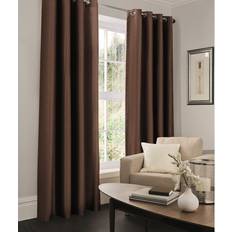 Curtains & Accessories Gaveno Cavailia Gaveno Cavailia Silk Sheen Eyelet Curtain 90 x 90 cm - Brown