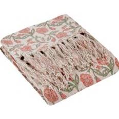 Paoletti Delphine Printed Cotton Throw 130 x 170 cm - Blankets Pink, Orange