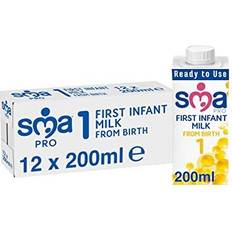 SMA PRO First Infant Baby Milk From Birth Ready to Drink Liquid Formula 200 ml Pack of 12