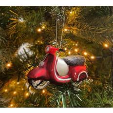 Zeitzone Christbaumschmuck Motorroller Scooter - Rot Echt Glas Weihnachtsbaumschmuck