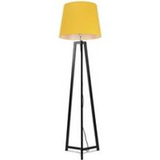 Yellow Floor Lamps ValueLights Lottie Black Wood Tripod - One Size Floor Lamp