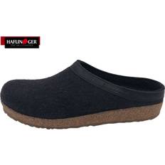 Grau Hausschuhe Haflinger Grizzly Clog Hausschuhe - Schwarz