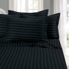 Elegant Comfort Best Set 6-Piece with 2 Pillowcases Bed Sheet Gray, Black