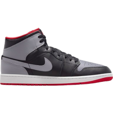 Nike Textile Sneakers Nike Air Jordan 1 Mid M - Black/Fire Red/White/Cement Grey