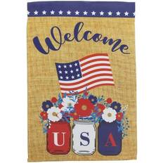 Flags & Accessories Northlight 18" USA Floral Mason Jars 18" x 12.5" - Brown