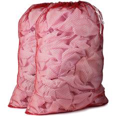 Handy Laundry Commercial Mesh Bag Sturdy Mesh Material with Drawstring Closure. Ideal Machine Washable Mesh Bag for Factories, College, Dorm and Apartment Dwellers. (24" x 36" Red 2-Pack)