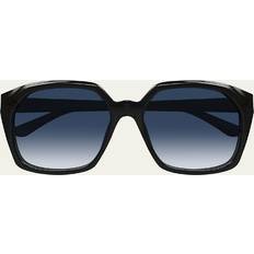 Chloe Square Sunglasses - Black/Blue