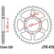 Propeller Shafts JT Sprockets Standard Steel Rear Sprocket 478 - 520