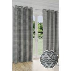 Enhanced Living Aspen Chevron Pattern Room Darkening Curtains Pair 168 x 229 cm - Grey