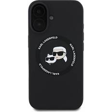 Karl Lagerfeld flytande silikon K&CH Heads MagSafe-fodral till iPhone 16 Svart