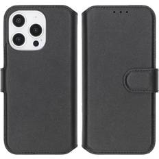 Rvelon iPhone 16 Pro Plånboksfodral Äkta Läder Rvelon Svart