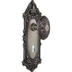 Door Hardware & Fittings Nostalgic Warehouse Victorian Solid Brass Dummy Door Knob Set - Antique Pewter 1