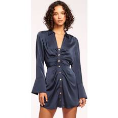 Azul Vestidos Ramy Brook Katelyn Satin Mini Shirtdress - Navy