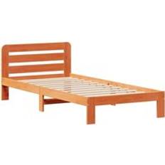 Senge & Madrasser vidaXL Uden Madras 90x190 cm Massivt Fyrretræ Gyldenbrun Sengeramme
