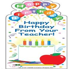 Brown Paper Clips & Magnets SE-2107 3 x 9 in From Your Teacher Bookmarks - Birthday Brown