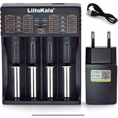 LiitoKala Liitokala lii 402/ lii -202/ lii -100/1.2v/3.7v 18650/26650/18350/16340/18500/ aa aaa nimh litium batterilader 5v 2a støpsel