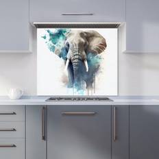 Grey Splash Guards Majestic Elephant Splashart W900mm x H750mm - Grey Splash Guard