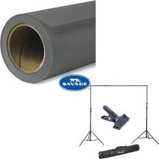 Fonds Photo Savage Widetone Seamless Background Paper, 107&quot x 36' with Support System Thunder Gray