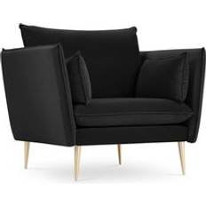 Métal Fauteuils Samtstoff Agate Black Sessel