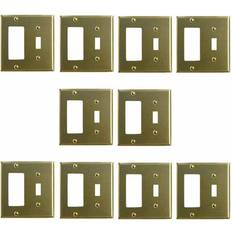 Electrical Accessories The Renovator's Supply, 10 Switchplate Brushed Brass GFI Toggle Renovator s Supply