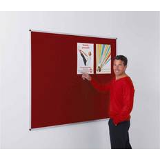 Red Bulletin Boards Metroplan Aluminium Framed Felt Noticeboard 1200 x 900 mm - Burgundy