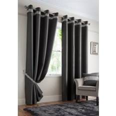 Curtains & Accessories Alan Symonds Palace Ring Top Curtains 168 cm x 137 cm - Charcoal