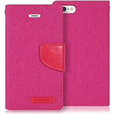 Wallet Cases Goospery iPhone 6S 6 Case, [Drop Protection] Canvas Diary [Denim Material] Wallet Case [ID Credit Card and Cash Slots] with Stand Flip Cover for Apple iPhone 6S 6 (4.7" Pink Pink