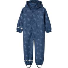 Name It Regenoveralls Name It Regenanzug m. Fleece - Dark Denim/Dino