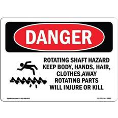 Office Supplies SignMission Rotating Shaft Hazard Keep Body Sign 12 x 18 in