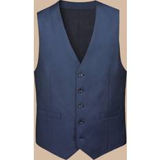 Homme - Vert Costumes Charles Tyrwhitt Natural Stretch Twill Suit Waistcoat - Indigo Blue