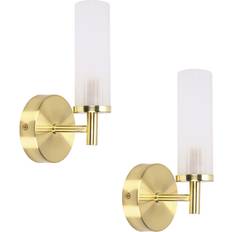 Lighting ValueLights Canya IP44 Gold - Single + Led Bulb Wall light