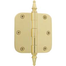Interior Door Handles Door Levers Nostalgic Warehouse Polished Brass 3.5 in Steeple Tip Residential 5/8 in Radius Corners Door Hinge Pack of 1 1pcs
