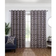 Curtains & Accessories Sundour Marrakech Geometric Eyelet Curtains 90 x 90 in - Blue