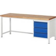 Rau 3 drawers, worktop width 2000 mm, 3 drawers, worktop width 2000 mm, gentian blue gentian blue RAL 5010