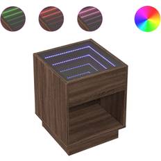 vidaXL with Infinity LED 40 x 40 x 50 cm Bedside Table 40x40cm