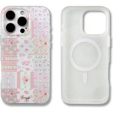 SONIX Case for iPhone 16 Pro Max Compatible with MagSafe 10ft Drop Tested Plaid Floral Patchwork Cottage
