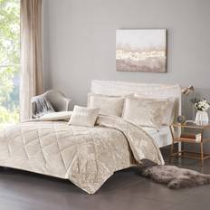 Intelligent Design ID12-2403 68 x 90 x 0.13 in Felicia Velvet Set Duvet Cover Beige, Blue