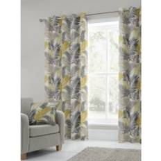 Curtains & Accessories Fusion Tropical 100% Cotton Eyelet Curtains 66 x 72 Inch