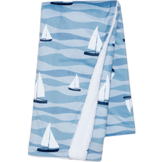 Lambs & Ivy Lambs & Ivy Little Skipper Soft Luxury Nautical Sailboat Fleece Baby Blanket Blue