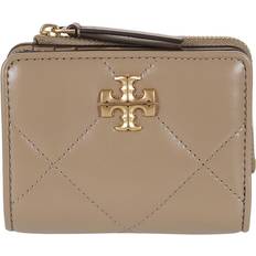 Tory Burch Kira Diamond Quilt Bi Fold Wallet - Taupe Oak/Gold