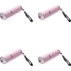 Pink Camping Lights Exogio 4X Outdoor Mini Pink Rubber Coated 9-LED Flashlight Torch